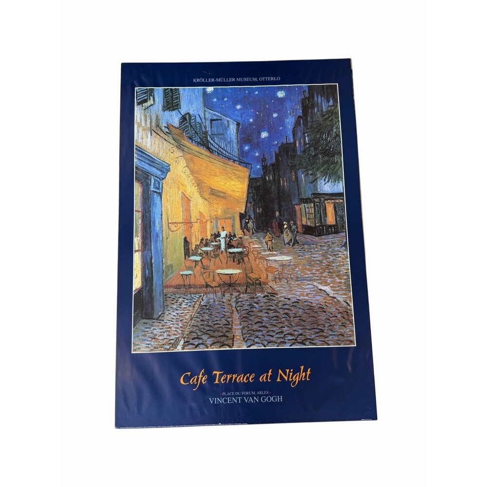 Vincent van Gogh Cafe Terrace at Night Poster Paper Cityscape Post-Impressionism
